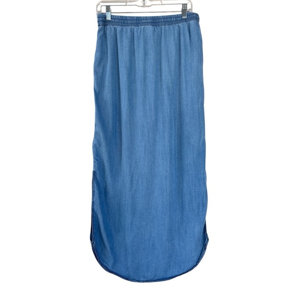 C & C California 100% Lyocell Chambray Maxi Skirt Size Large. - Picture 2 of 5